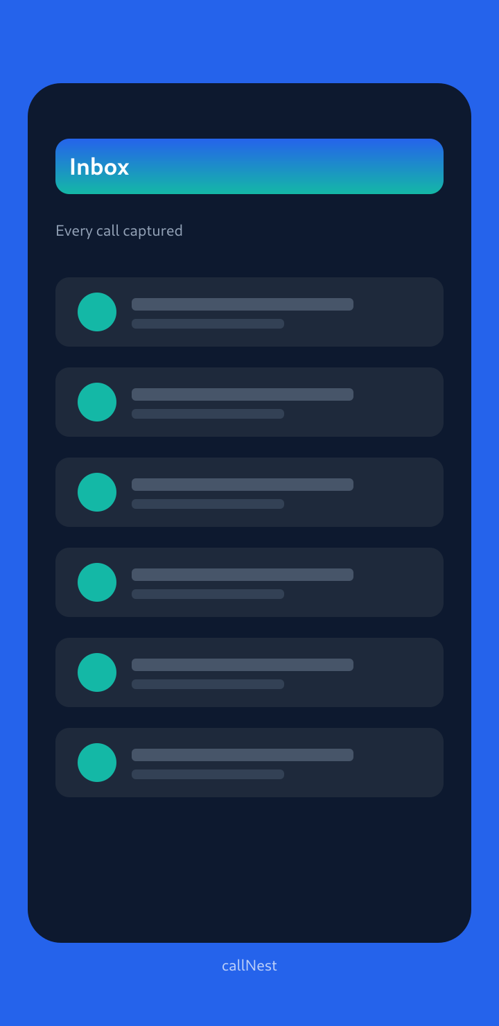 callNest inbox screenshot